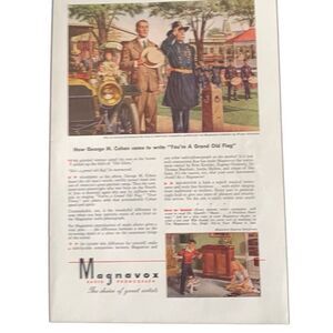 Vintage 1945 Magnavox Radio You’re A Grand Old Flag Ad Advertisement